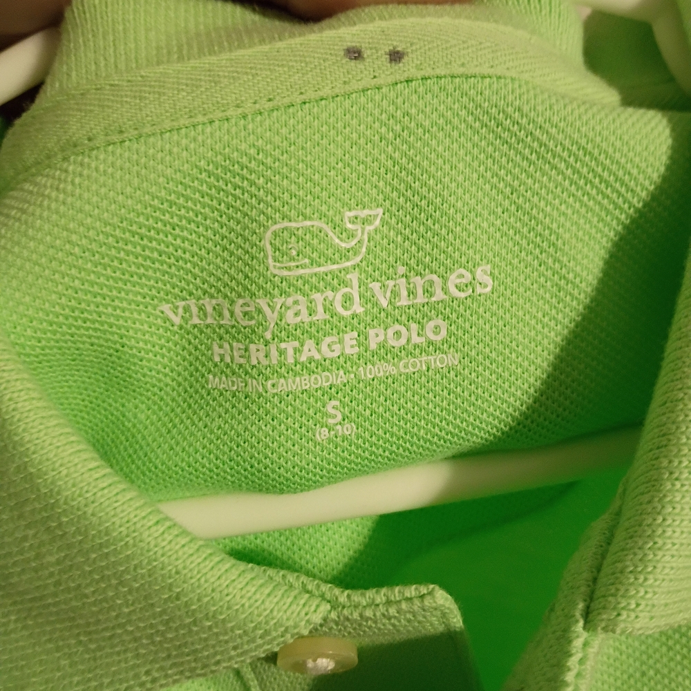 Vineyard Vines Boys Size Small Heritage Lime Green Polo Shirt - Picture 4 of 8